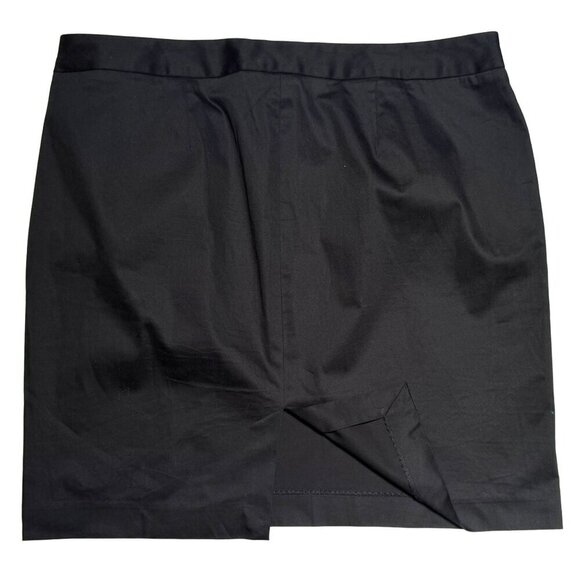 Lane Bryant Classic Black Cotton Stretch Straight Skirt Sz PLUS 20 Back Vent - Picture 6 of 6